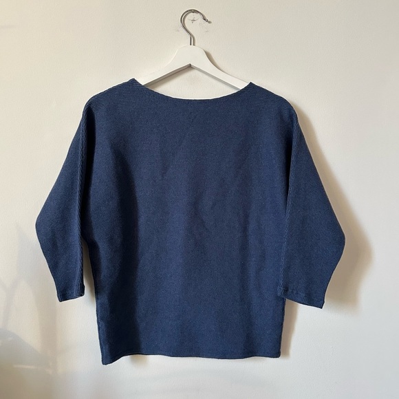 R Label The Reset Sweater Ribbed Pullover Dolman Sleeve in Midnight Size XS - Picture 4 of 7